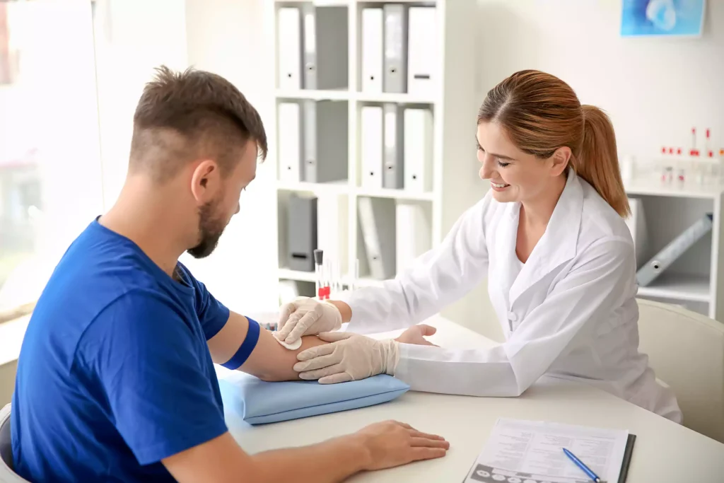 Getting the blood sample